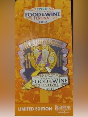 New 2013 Epcot Food & Wine Festival - Lumiere - Annual Passholder Disney Pin LE